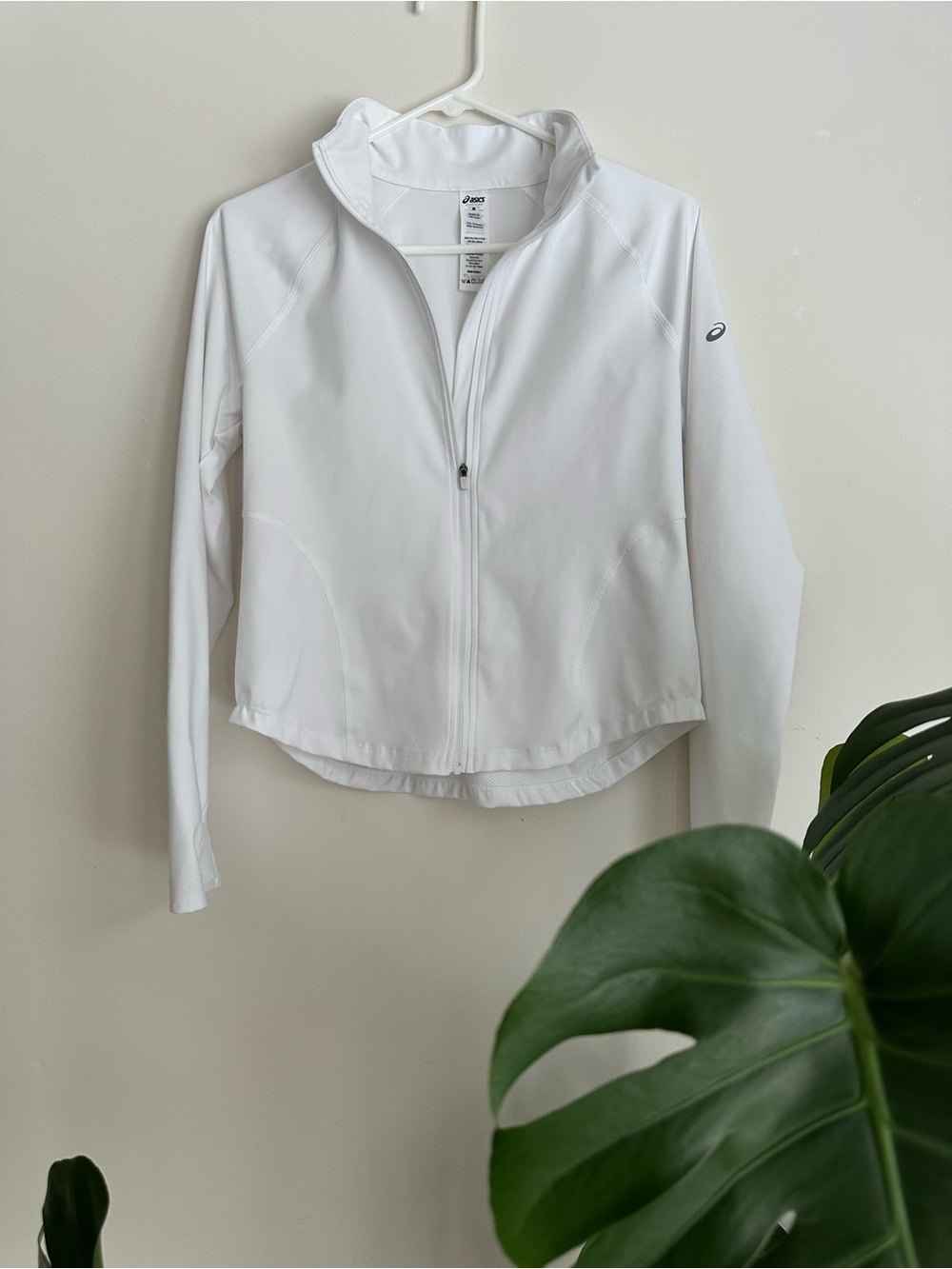 ASICS White Zip-Front Training Jacket